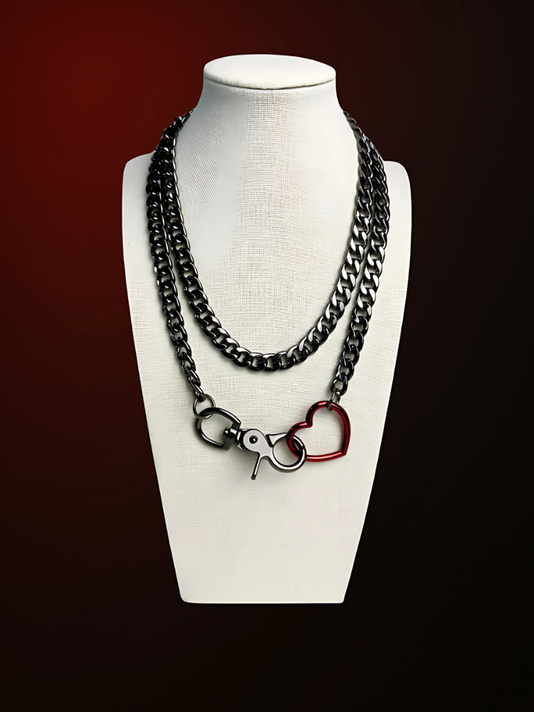 Curb-Choker-Black-Slip-Chain-Neck-Lace-WildNightX
