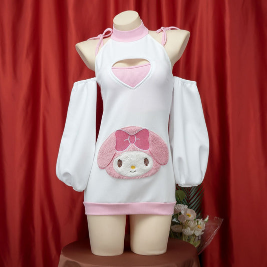 Bunny embroidered halter costume dress, photo 2