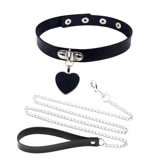 Black chain collar hand leash accessory