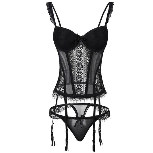 Clementine lace corset set with garter, photo 2