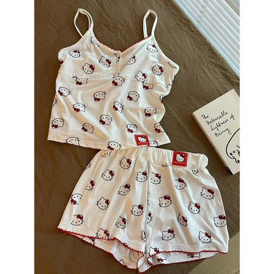 Kitten print suspender pajama set, photo 2