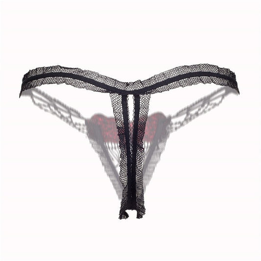 Open crotch embroidered thong, photo 2