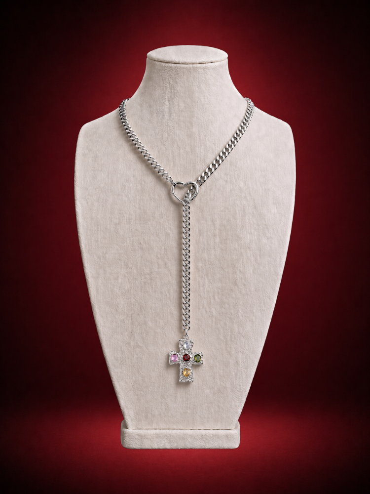 Sacred Cross Slip Chain Necklace