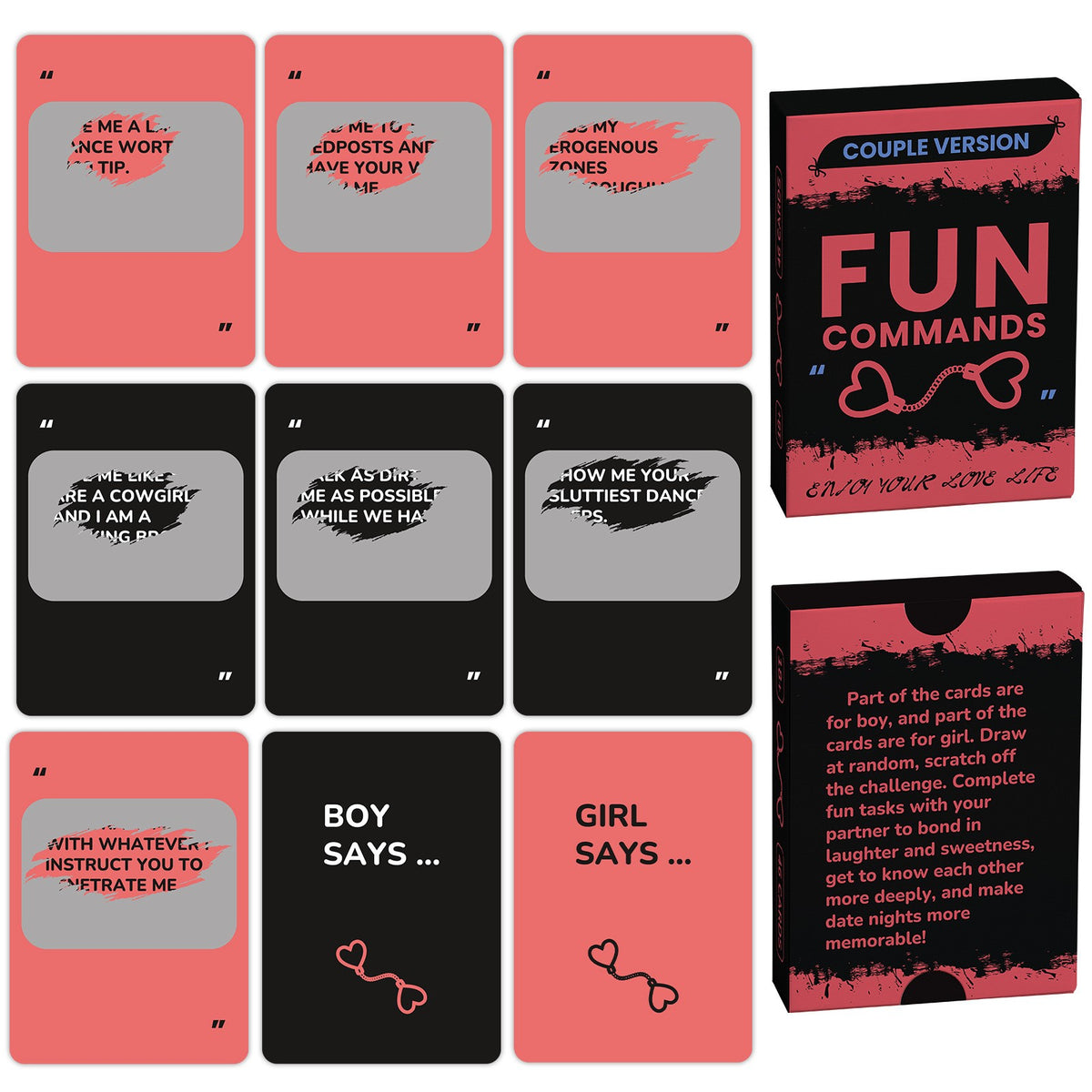 Fun Commands Scratch-Off - fun commands scratch off couple card game cards - WildNightX