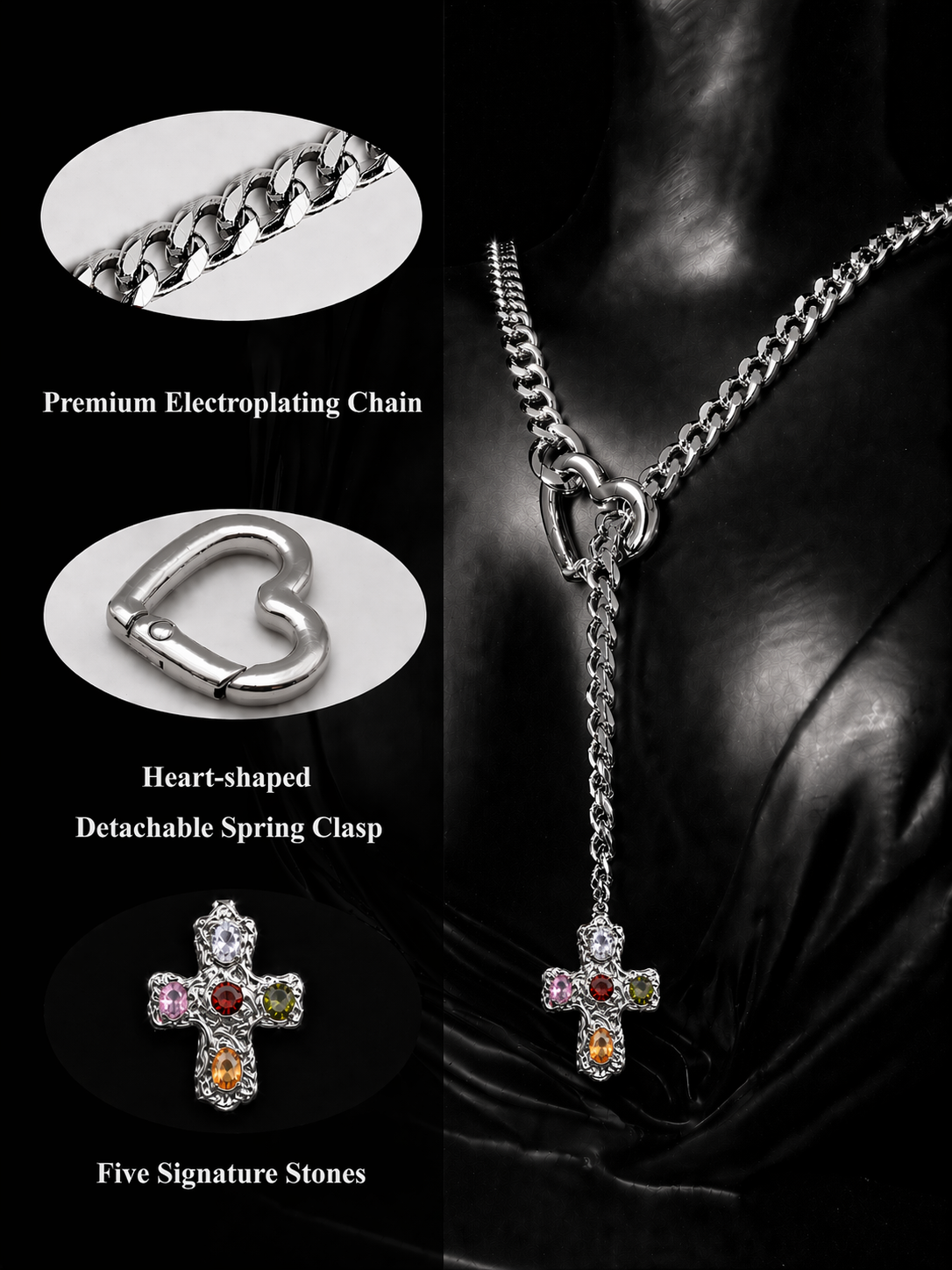 Sacred Cross Slip Chain Necklace