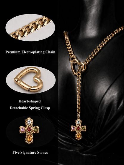 Sacred Cross Slip Chain Necklace