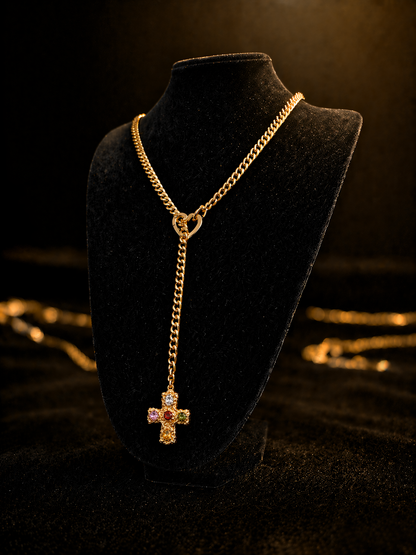 Sacred Cross Slip Chain Necklace