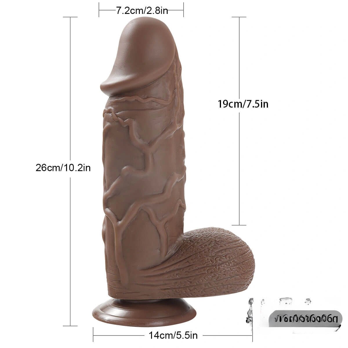 Brown silicone textured dildo, photo 7