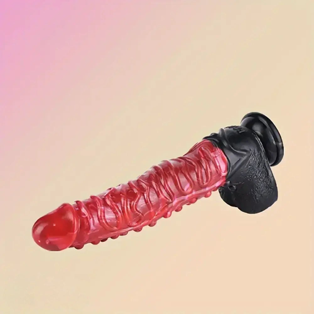 Bumpy textured silicone fantasy dildo, photo 1