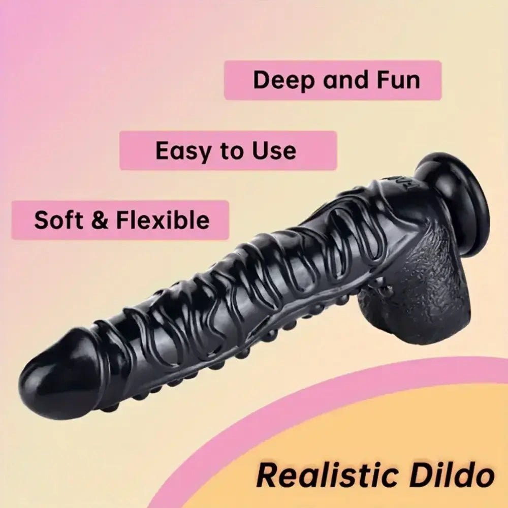 Bumpy textured silicone fantasy dildo, photo 14