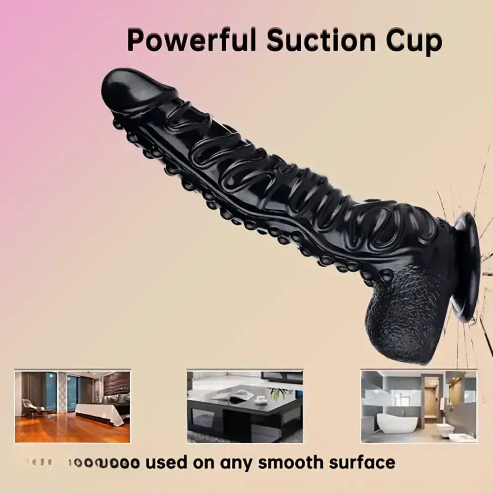 Bumpy textured silicone fantasy dildo, photo 6