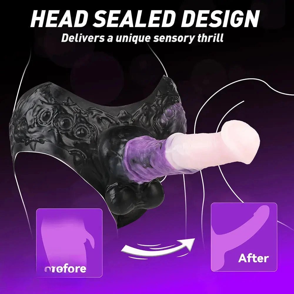 Colorful hollow strap-on dildo harness, photo 4