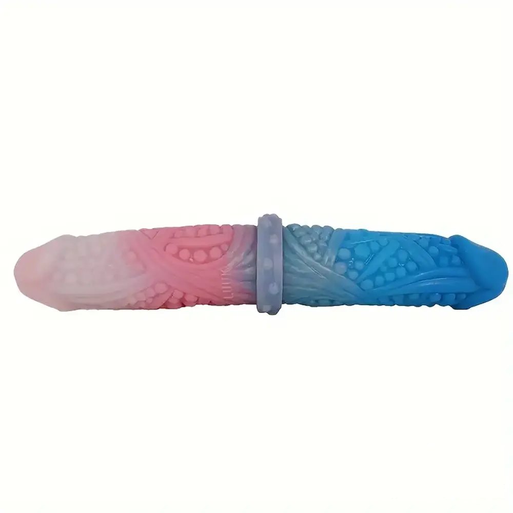 Colorful double-ended textured dildo, photo 4