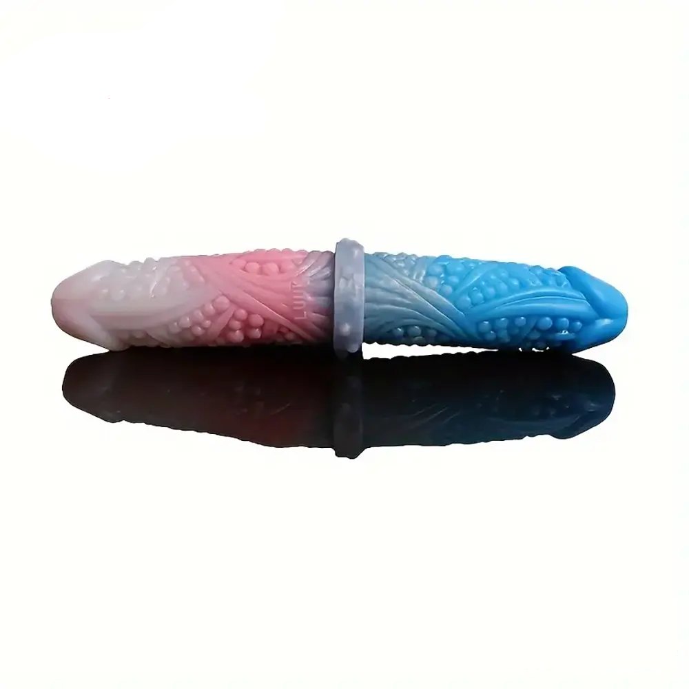 Colorful double-ended textured dildo, photo 8
