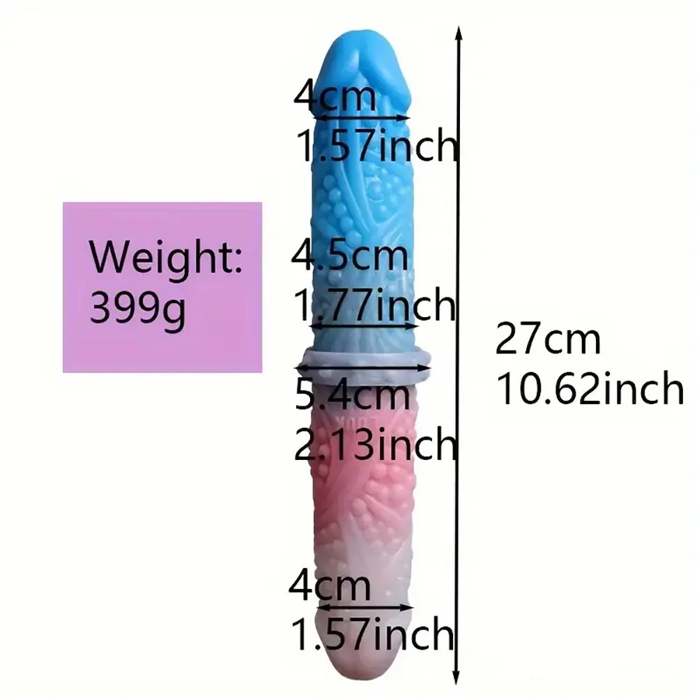 Colorful double-ended textured dildo, photo 9