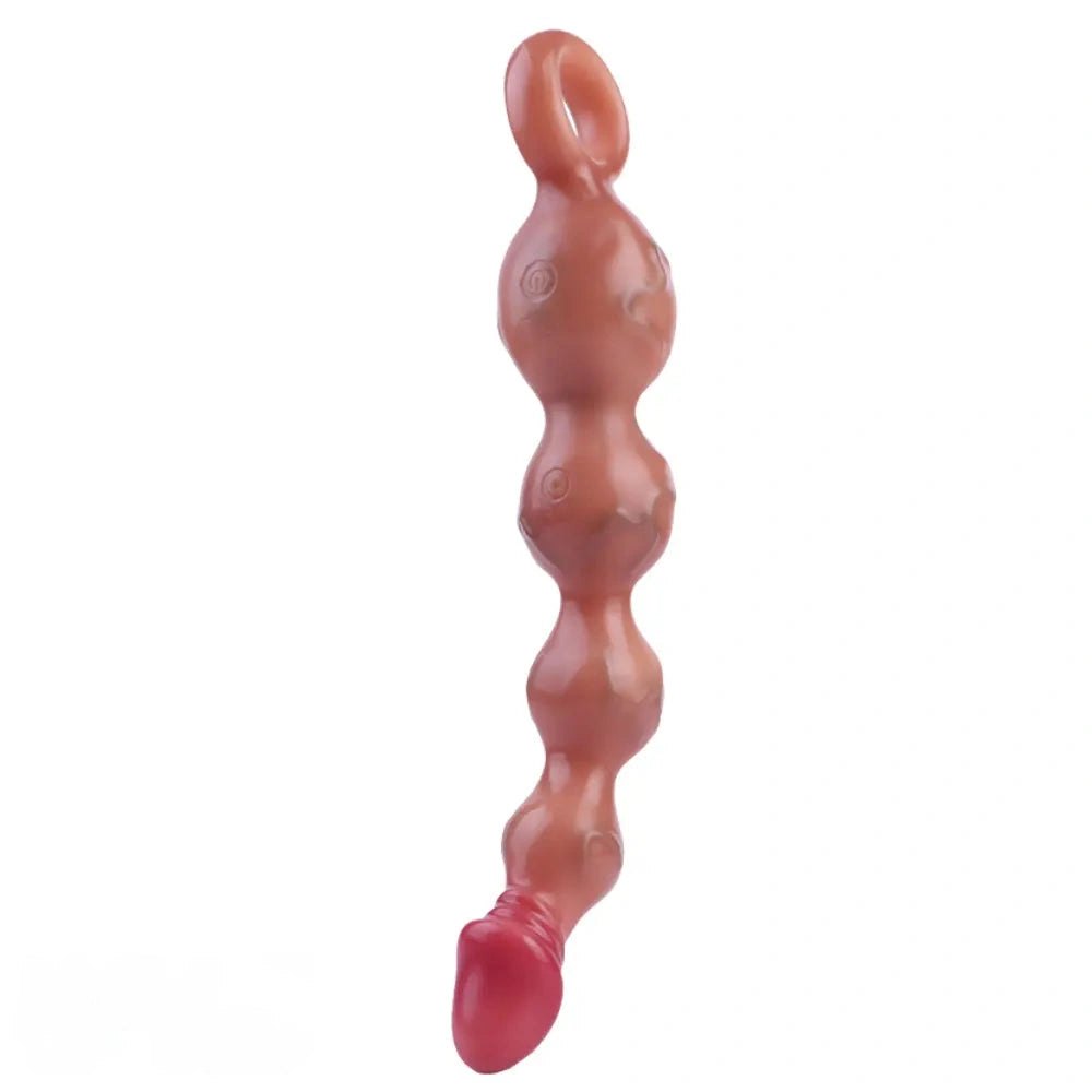 Flesh tone silicone pull bead anal dildo, photo 11