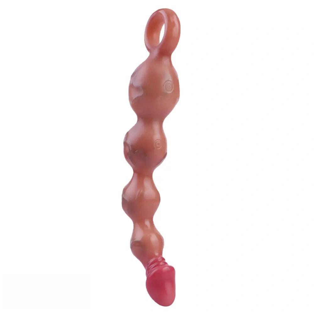 Flesh tone silicone pull bead anal dildo, photo 12