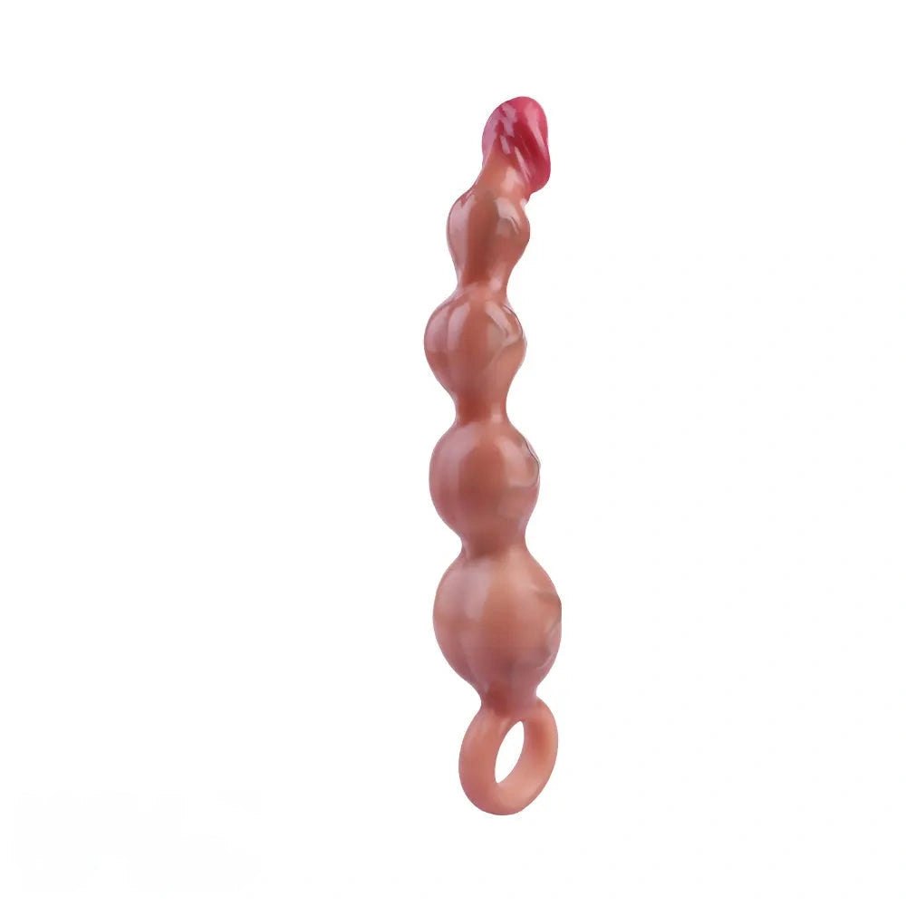 Flesh tone silicone pull bead anal dildo, photo 13