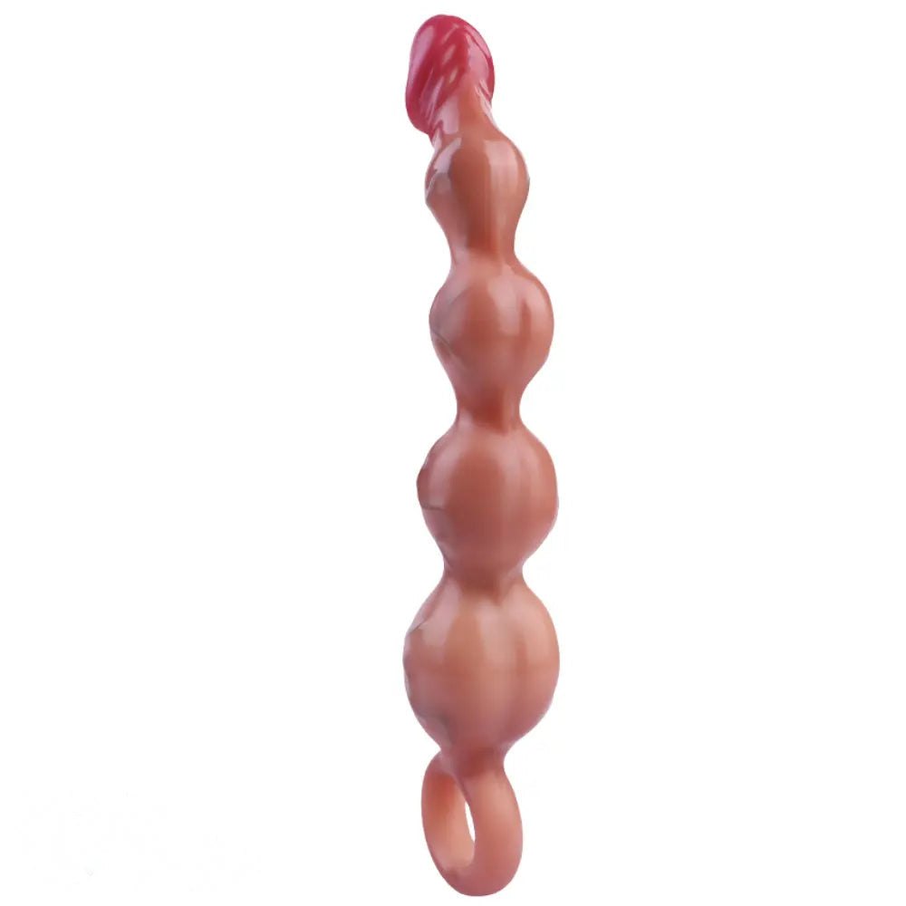 Flesh tone silicone pull bead anal dildo, photo 14