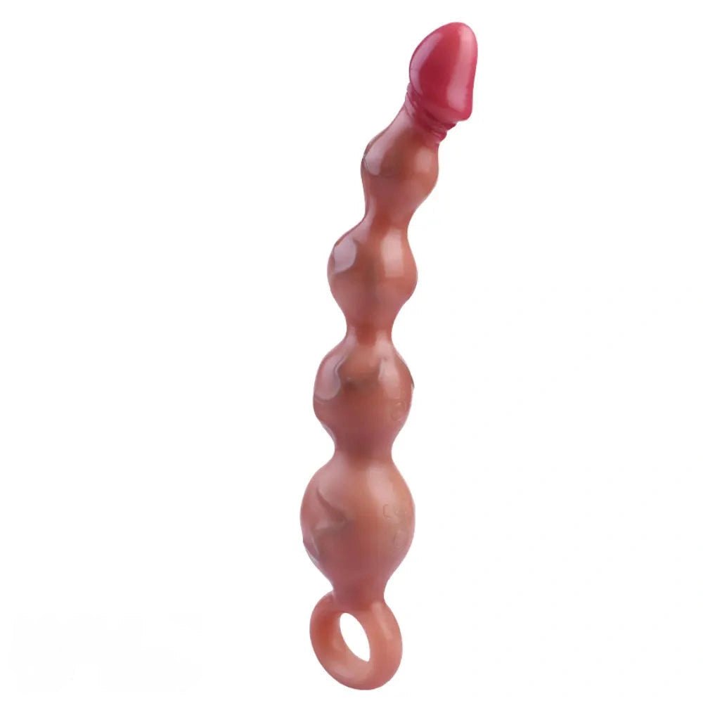 Flesh tone silicone pull bead anal dildo, photo 15