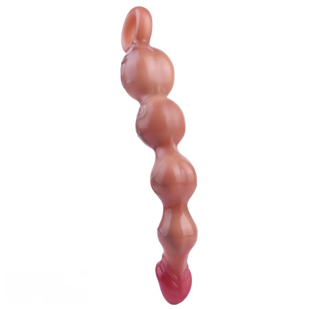 Flesh tone silicone pull bead anal dildo, photo 8