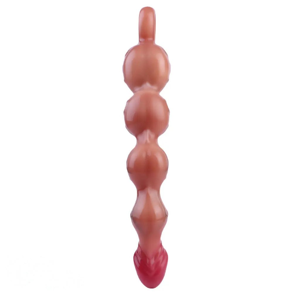 Flesh tone silicone pull bead anal dildo, photo 9