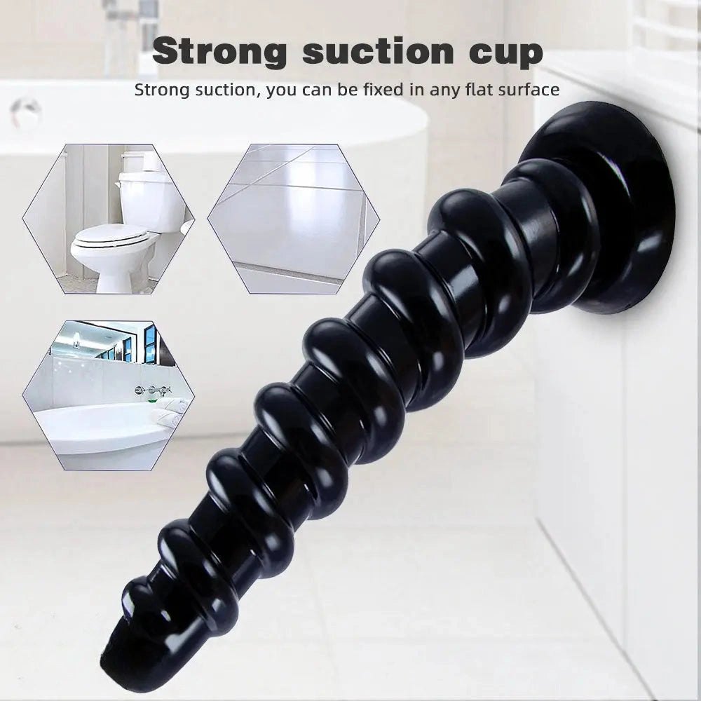 Ribbed PVC anal dildo with suction cup base, photo 2
