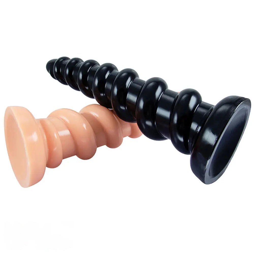 Ribbed PVC anal dildo with suction cup base, photo 6