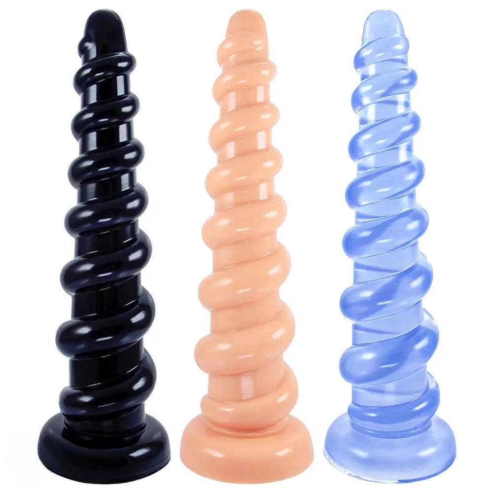 Ribbed PVC anal dildo with suction cup base, photo 8
