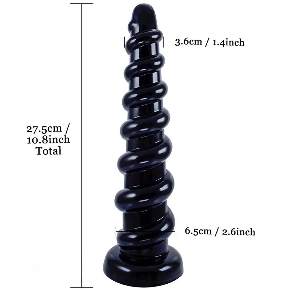 Ribbed PVC anal dildo with suction cup base, photo 9
