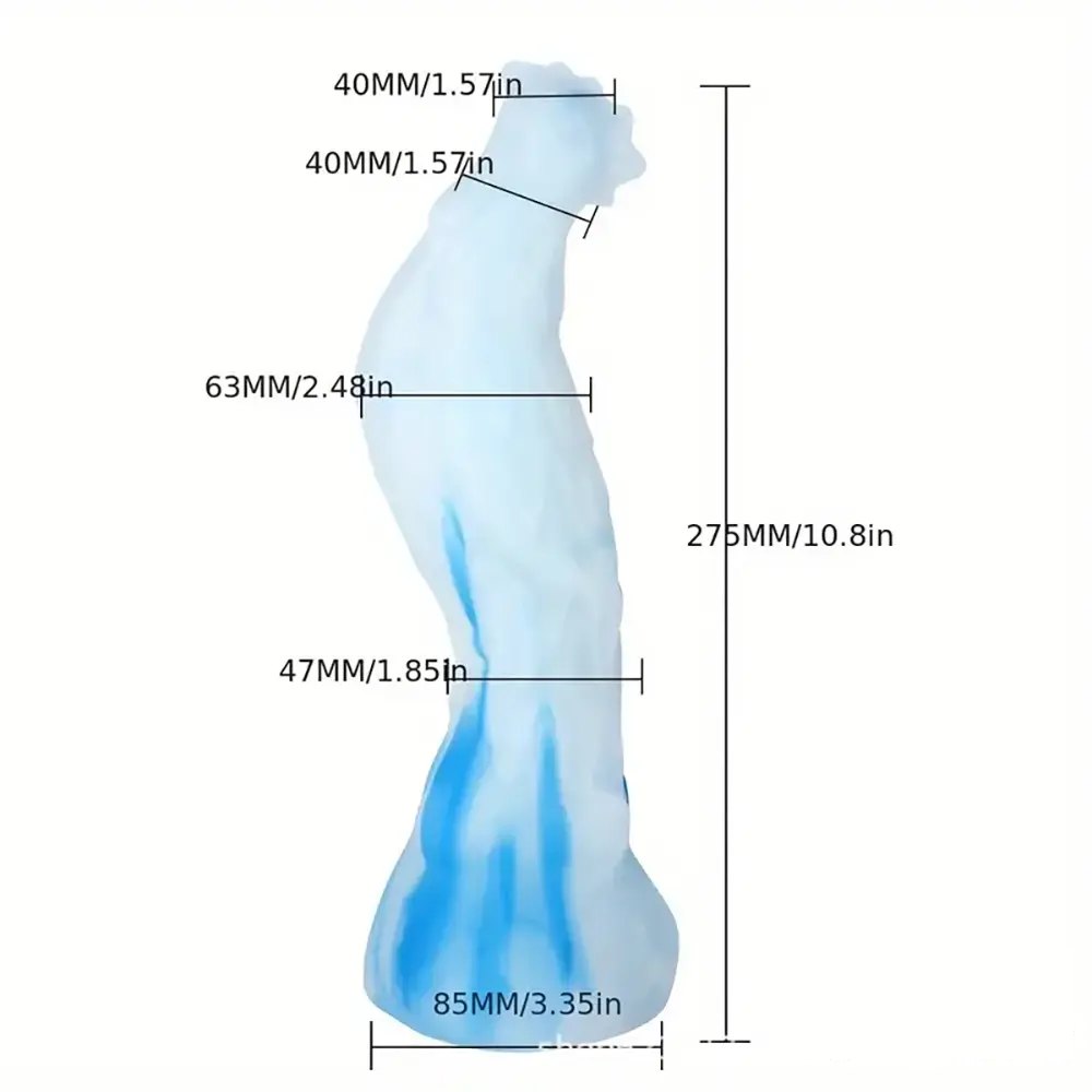 Blue ridged spiral silicone fantasy dildo with suction cup base