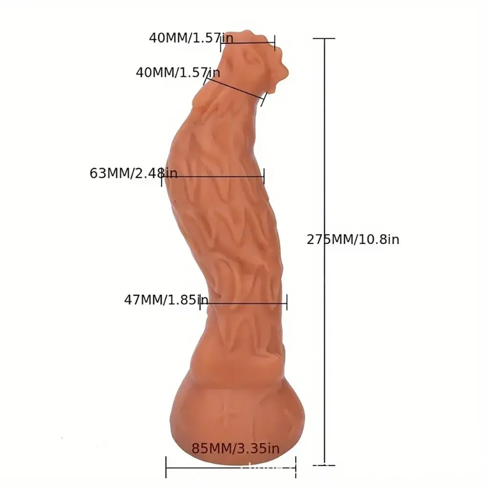 Gold ridged spiral silicone fantasy dildo with suction cup base