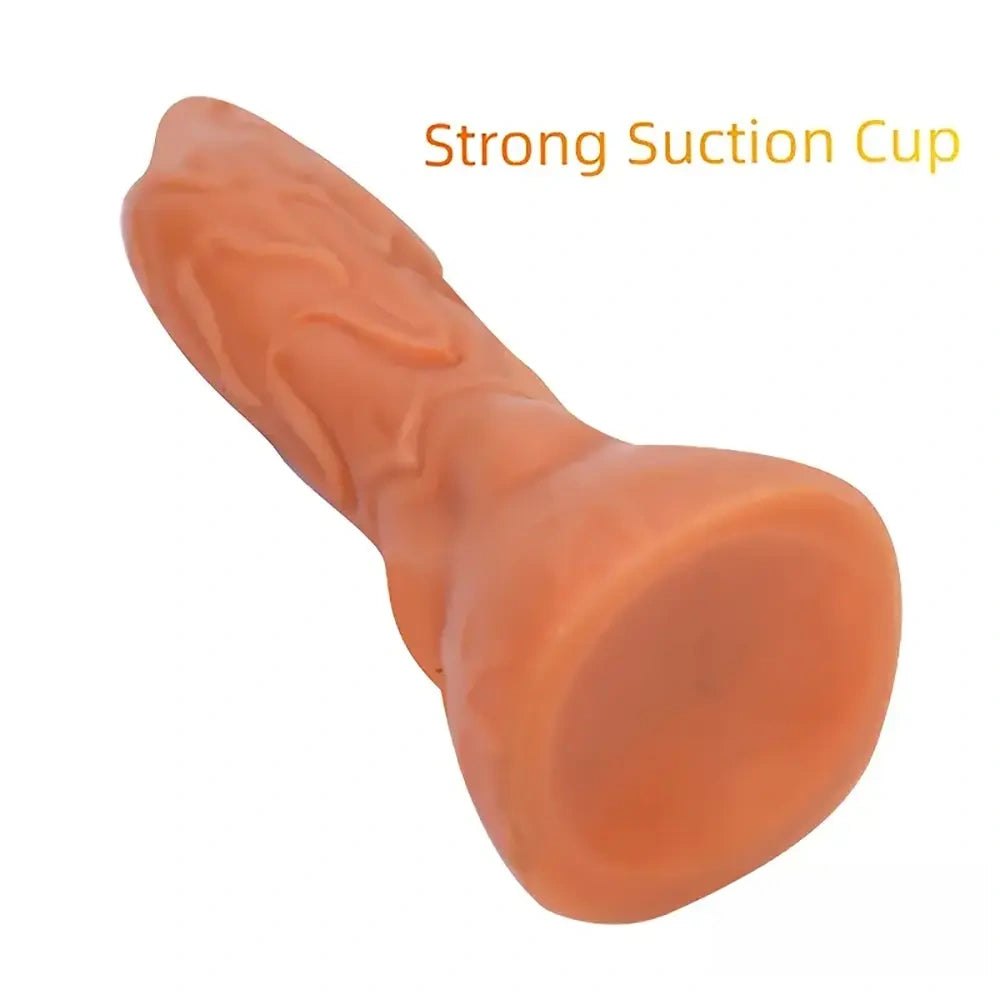 Ridged spiral silicone fantasy dildo with suction cup base, photo 2