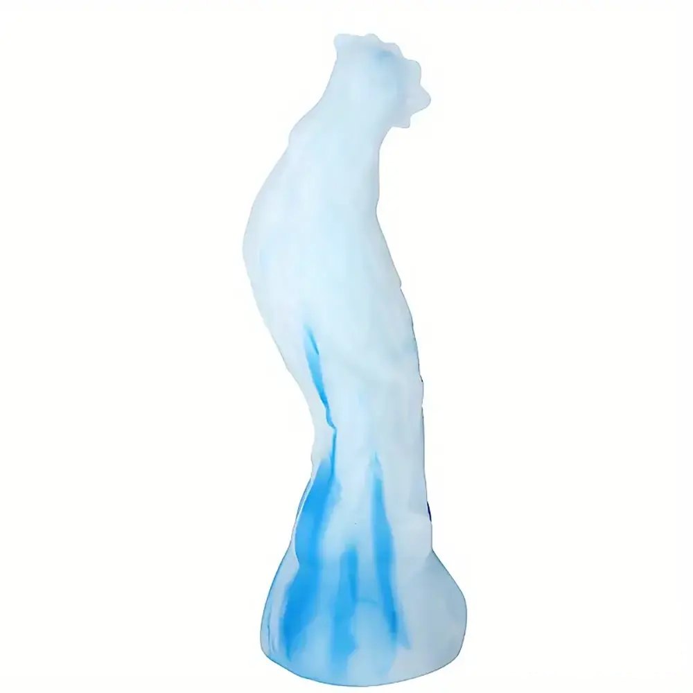 Ridged spiral silicone fantasy dildo with suction cup base, photo 4