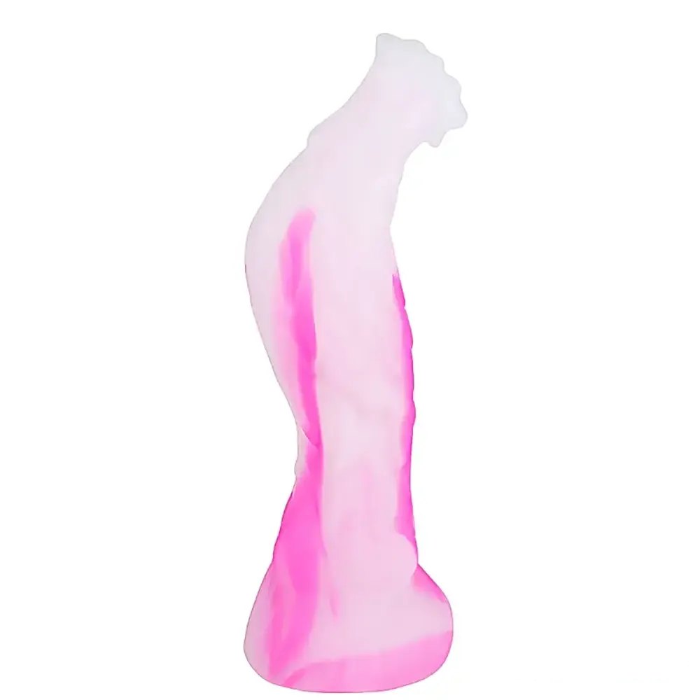 Ridged spiral silicone fantasy dildo with suction cup base, photo 5