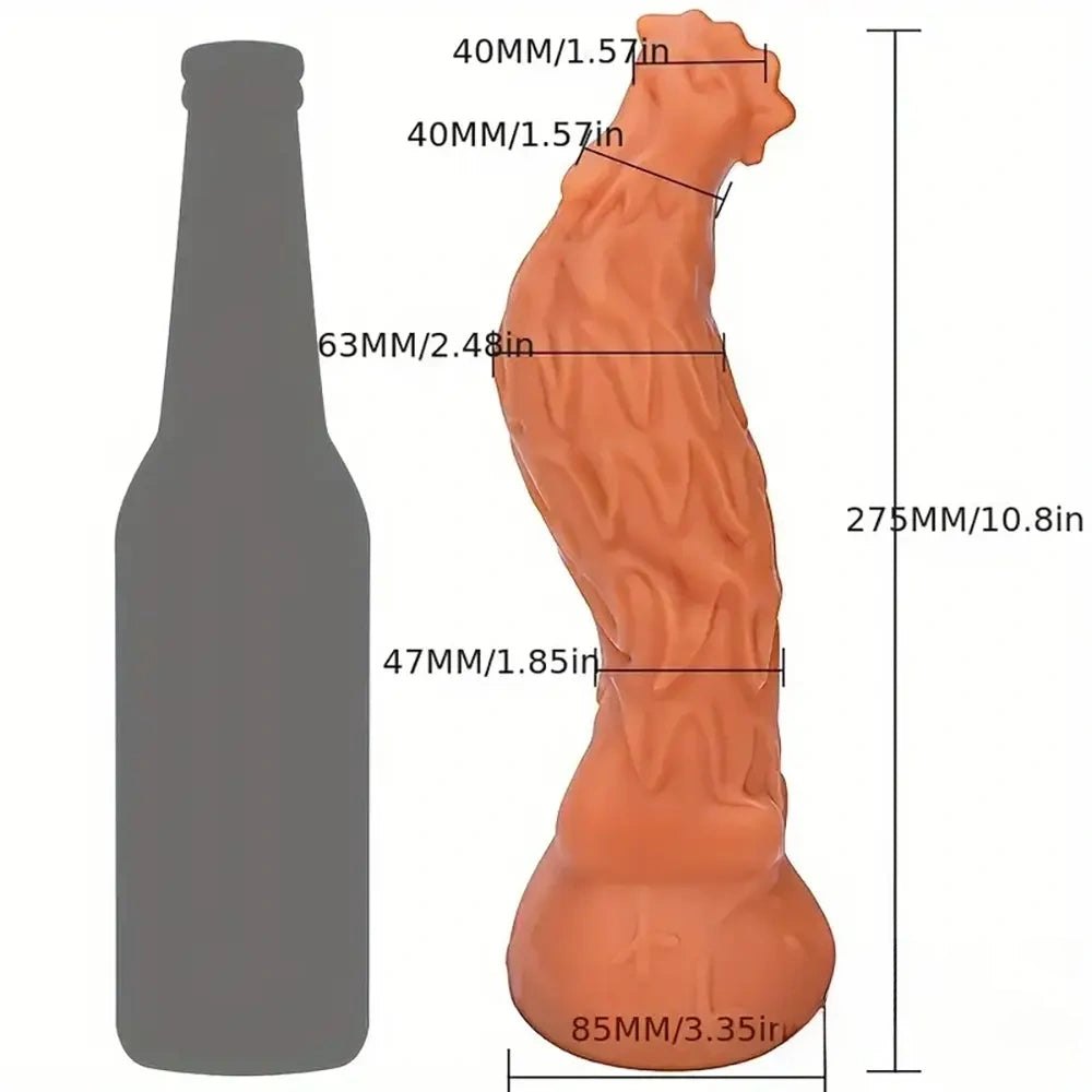 Ridged spiral silicone fantasy dildo with suction cup base, photo 6