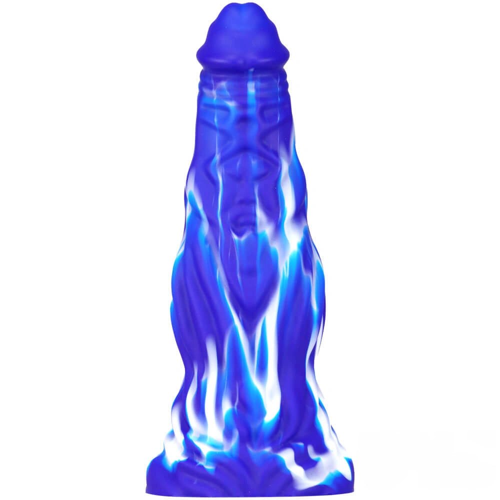 #2 marbled multicolor liquid silicone fantasy dildo
