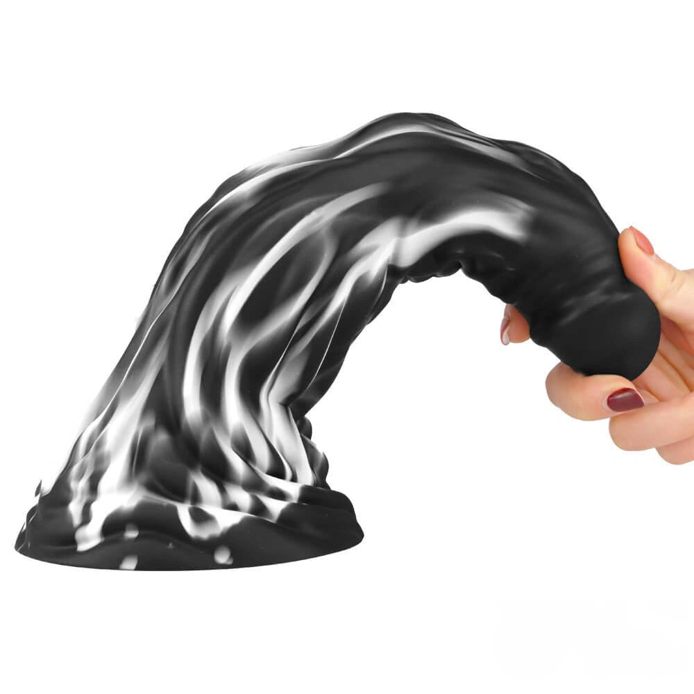 Marbled multicolor liquid silicone fantasy dildo, photo 13
