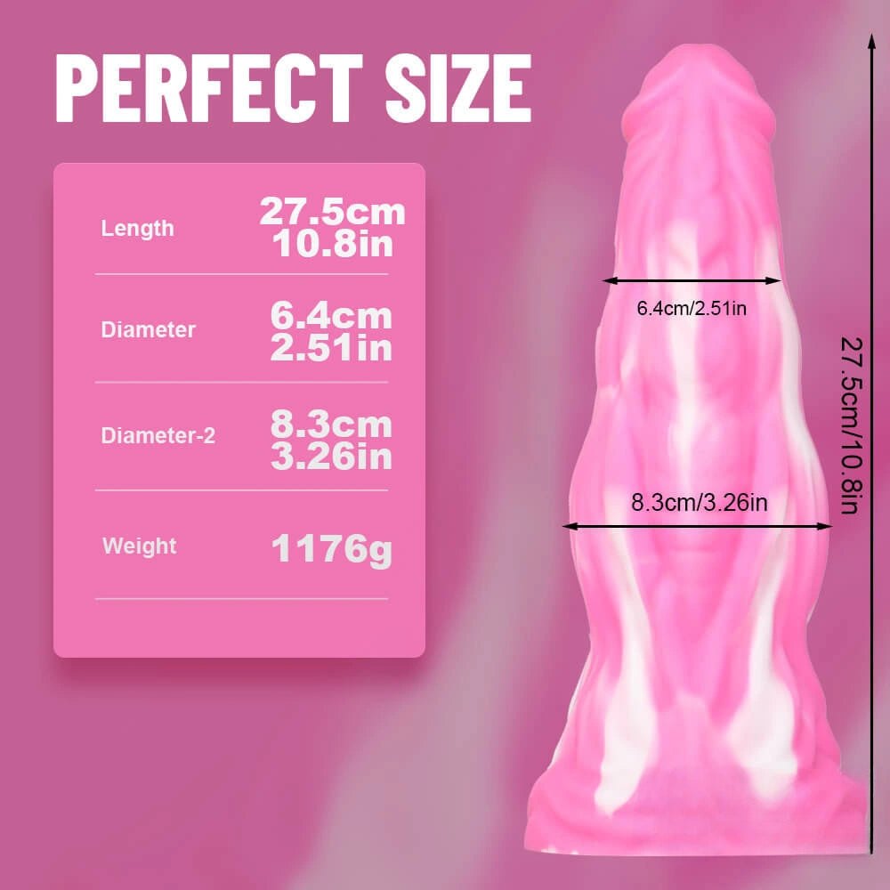Marbled multicolor liquid silicone fantasy dildo, photo 4