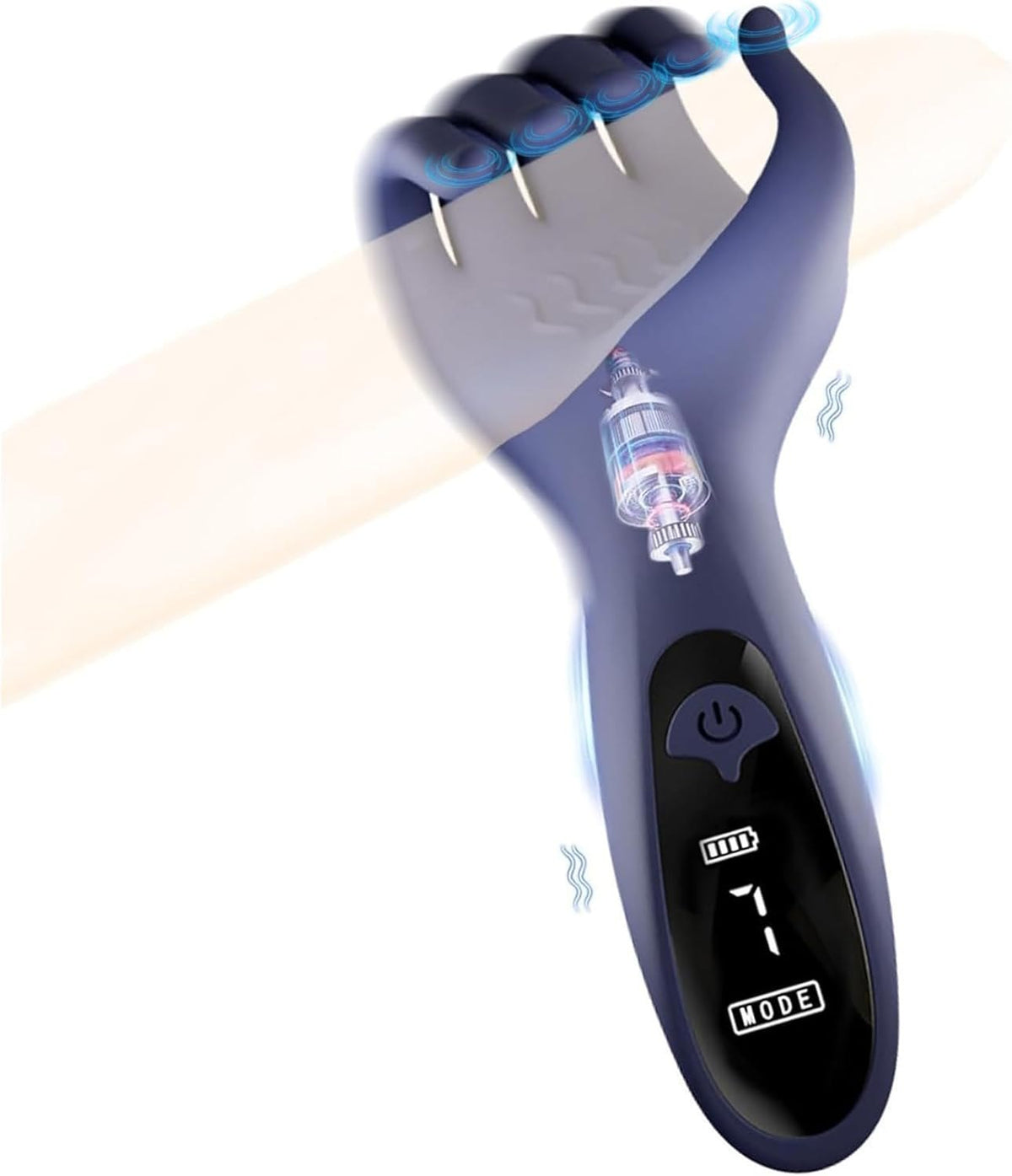 Blue finger vibrator stroker, photo 1