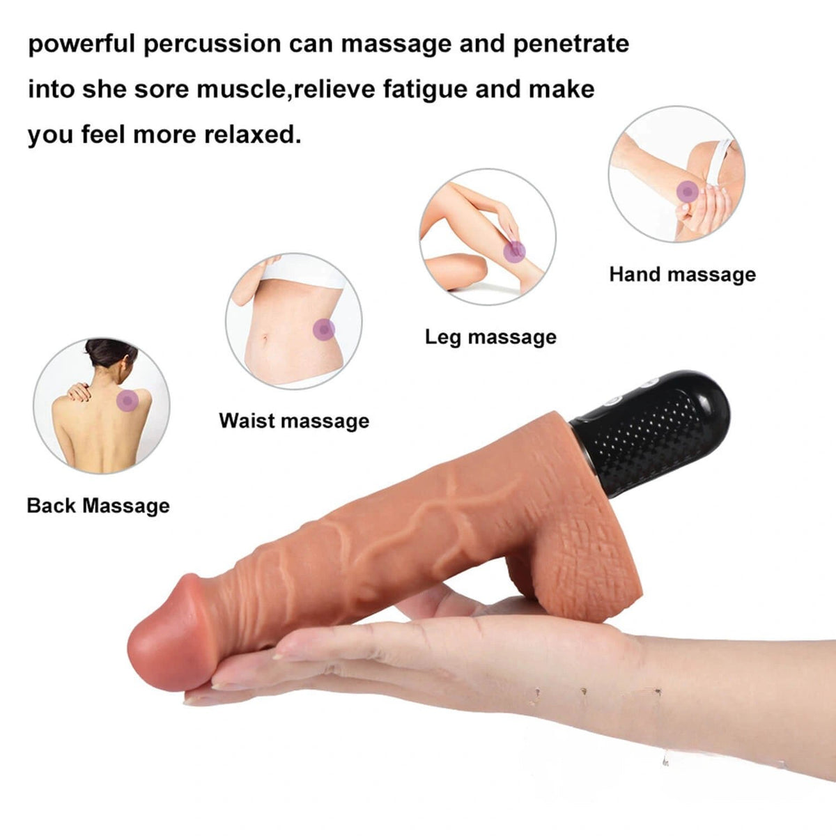 Flesh tone automatic vibrating dildo, photo 9
