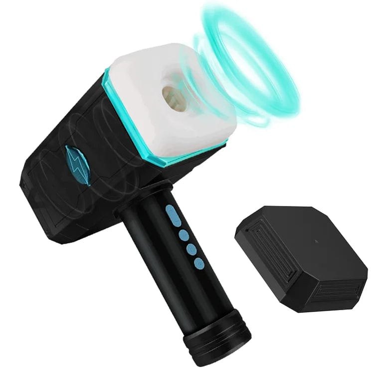 Black hammer-shaped silicone male masturbator, photo 1