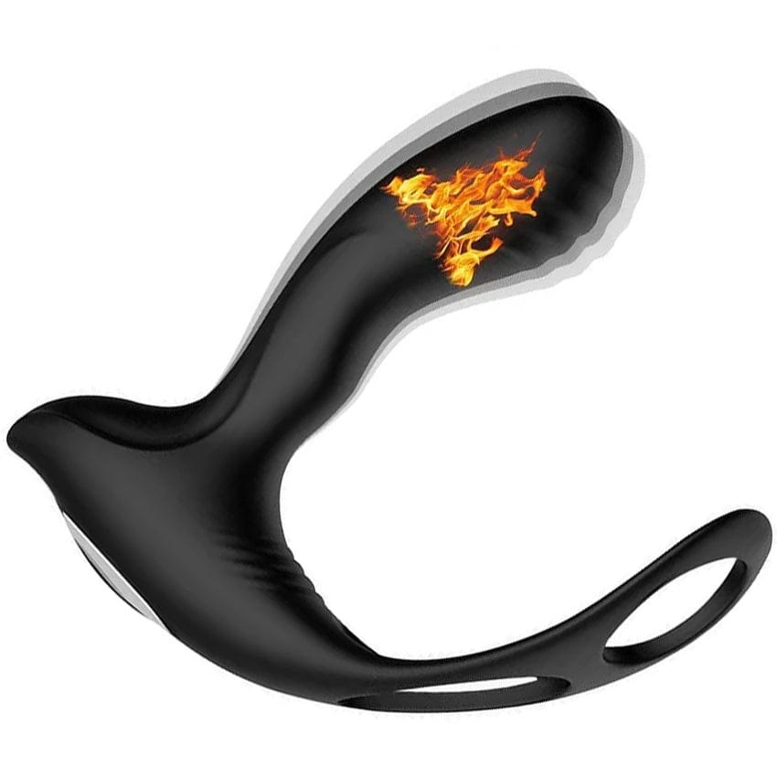 Black ABS and silicone prostate massager, photo 1