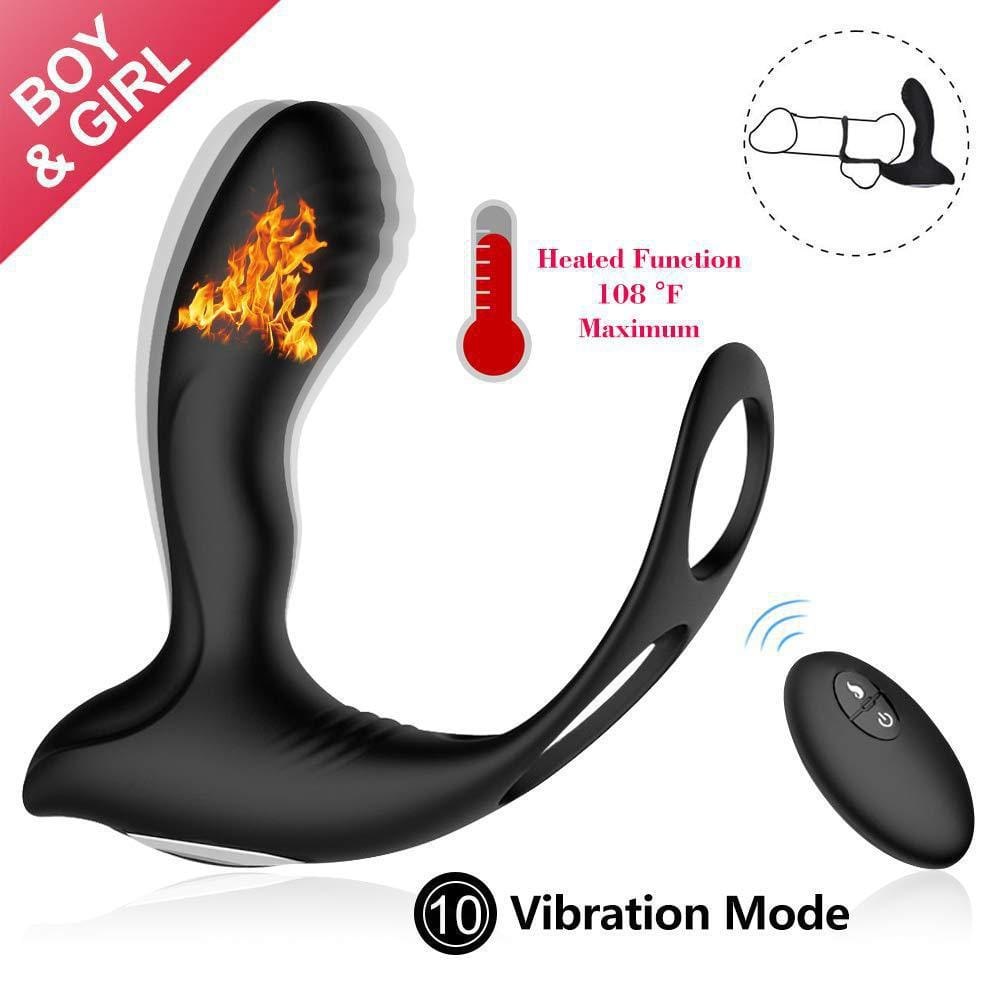 Black ABS and silicone prostate massager, photo 2