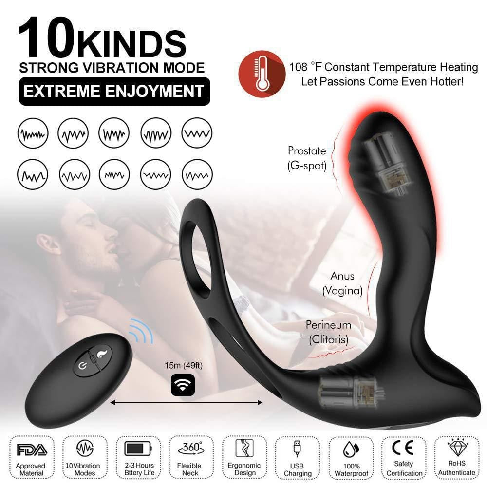 Black ABS and silicone prostate massager, photo 3