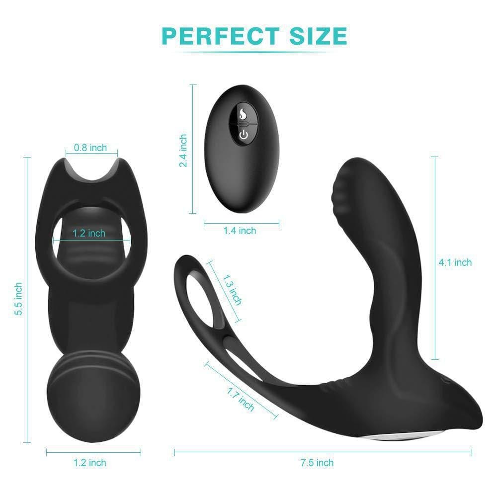 Black ABS and silicone prostate massager, photo 6