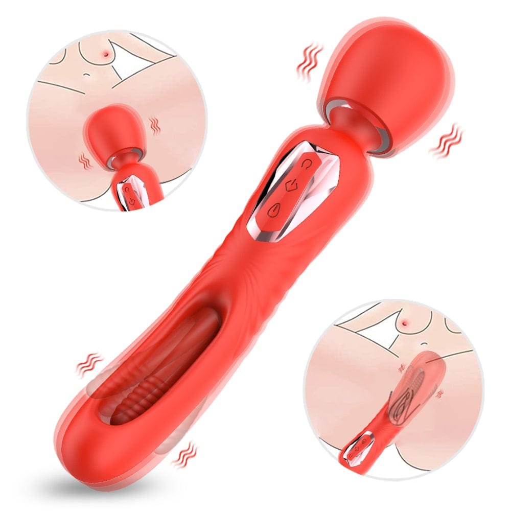 Textured silicone wand massager with rotating head, photo 4