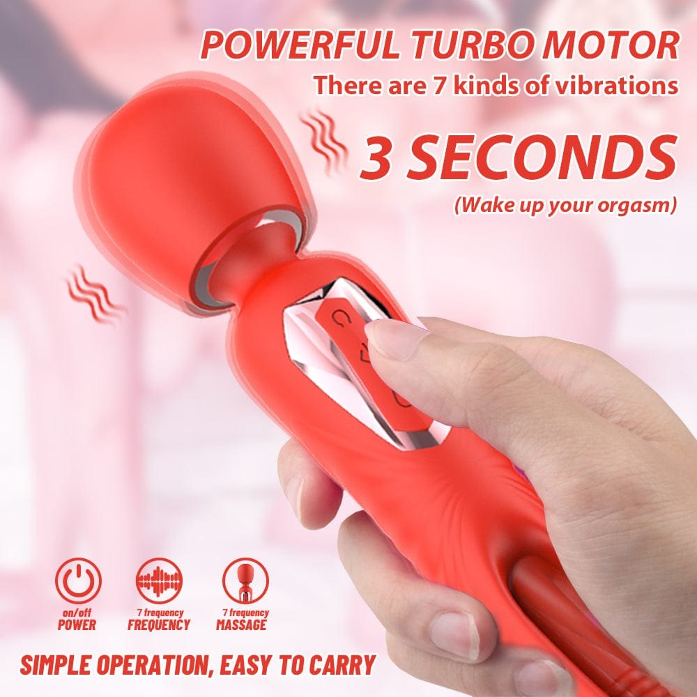 Textured silicone wand massager with rotating head, photo 5