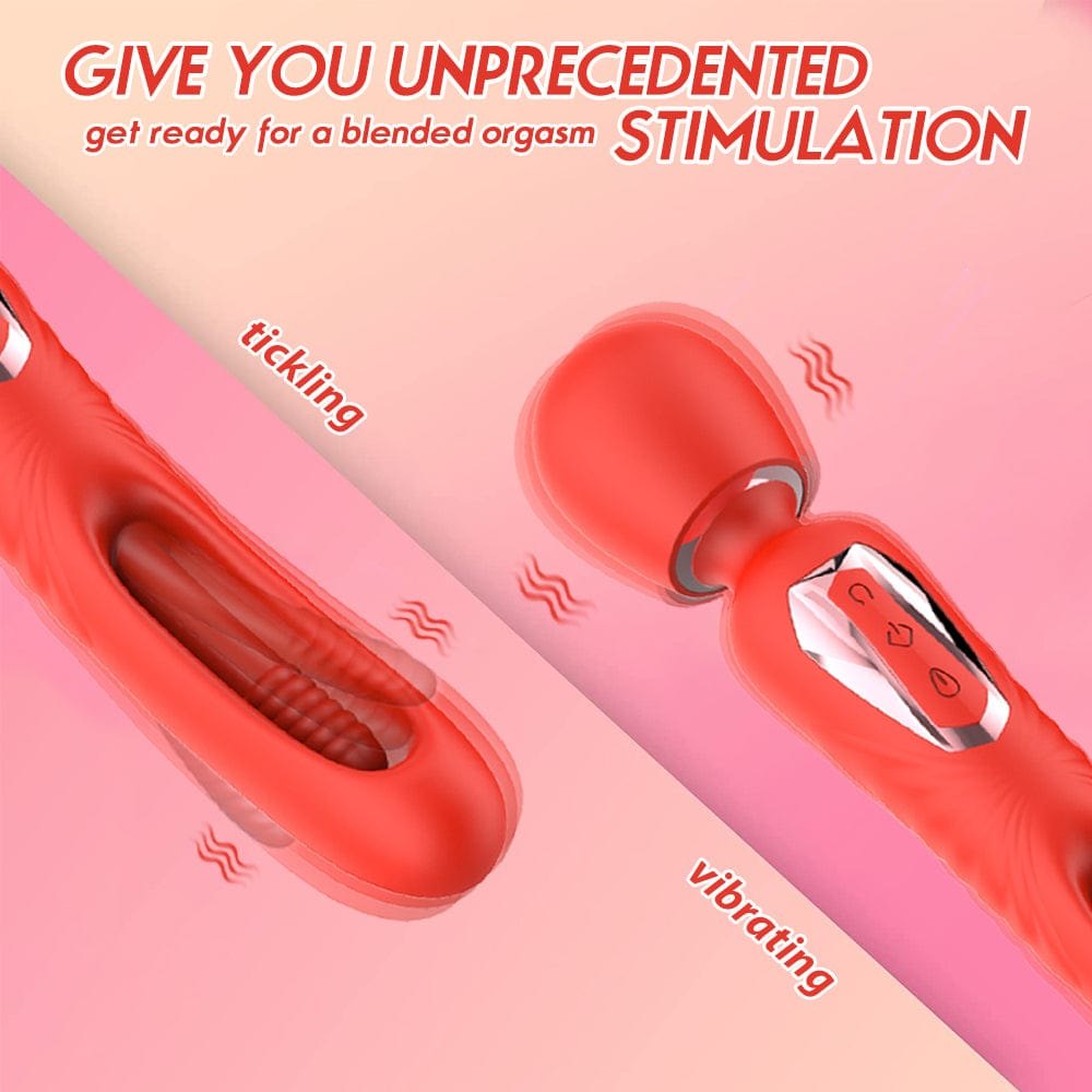Textured silicone wand massager with rotating head, photo 7