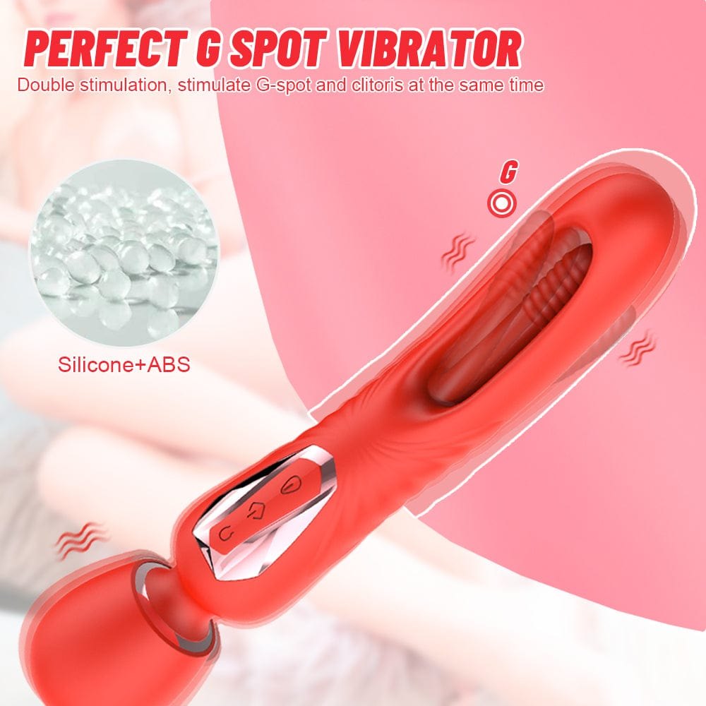 Textured silicone wand massager with rotating head, photo 8